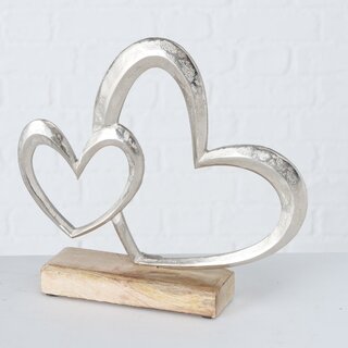 Dekoherz Miora aus Holz und Aluminium in 2 Ausf�hrungen Herz Links