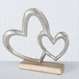 Dekoherz Miora aus Holz und Aluminium in 2 Ausf�hrungen Herz Links