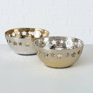 Dekoschale Shena, im 2teiligem Set, mit Sternenmuster, 2 verschiedene Ausf�hrungen Gold