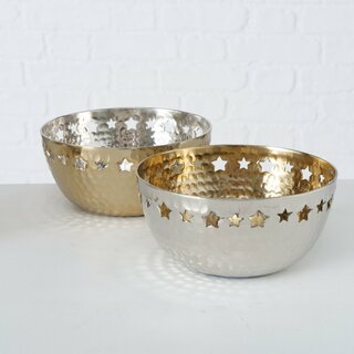 Dekoschale Shena, im 2teiligem Set, mit Sternenmuster, 2 verschiedene Ausf�hrungen Gold