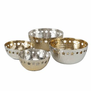 Dekoschale Shena, im 2teiligem Set, mit Sternenmuster, 2 verschiedene Ausf�hrungen Gold