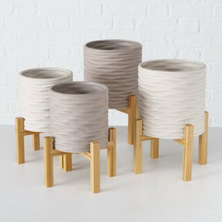 Pflanztopf  Iver, im 2-teiligem Set, 2-fach sortiert, Hell- oder Dunkelgrau Dunkelgrau