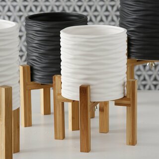 Pflanztopf Iver im 2-teiligem Set, in wei� oder schwarz Wei�