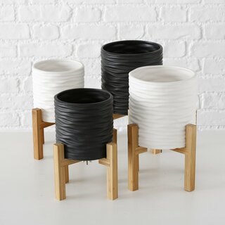 Pflanztopf Iver im 2-teiligem Set, in wei� oder schwarz Wei�