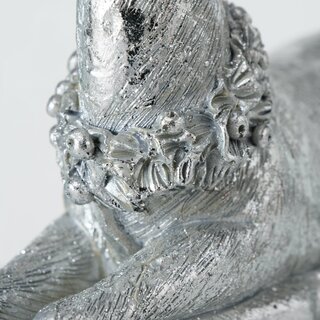 Dekohirsch Dalilah, liegend, aus Kunstharz, Silberfarbig, in 2 Ausf�hrungen Figur Rechts