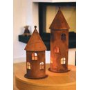 Windlicht Turm aus Edelrost, klein