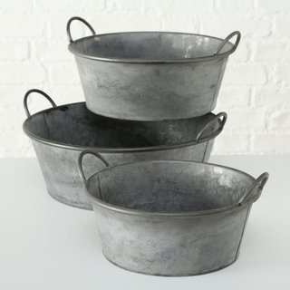Pflanztopf/Pflanzwanne  Jackson 3-teilig aus Zink