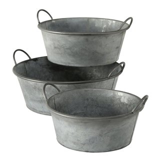 Pflanztopf/Pflanzwanne  Jackson 3-teilig aus Zink